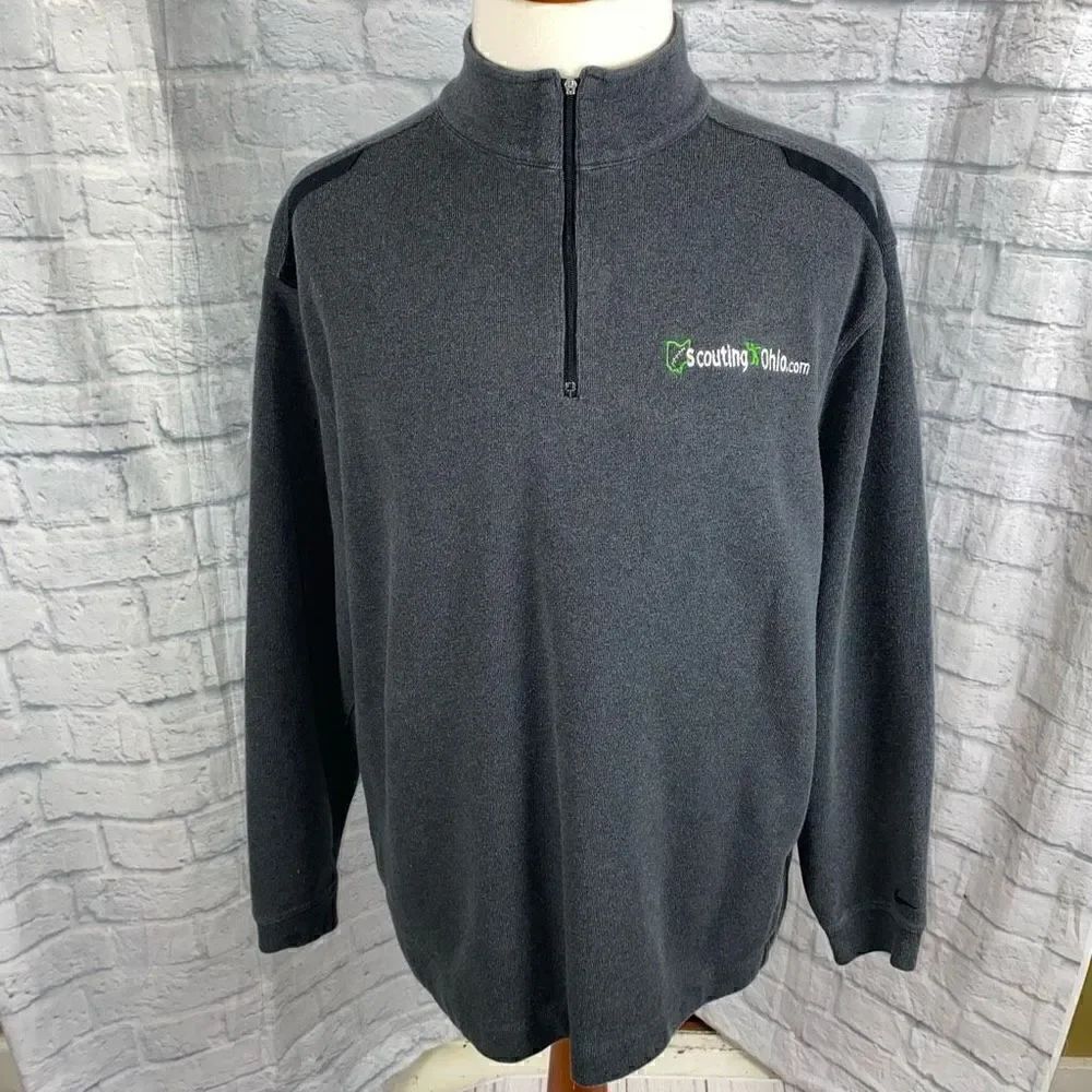 Nike golf Dri fit 1/4 zip Longsleeve pullover sz XXL grey & black men